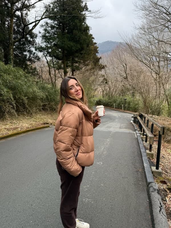 At villa before heading out for the day